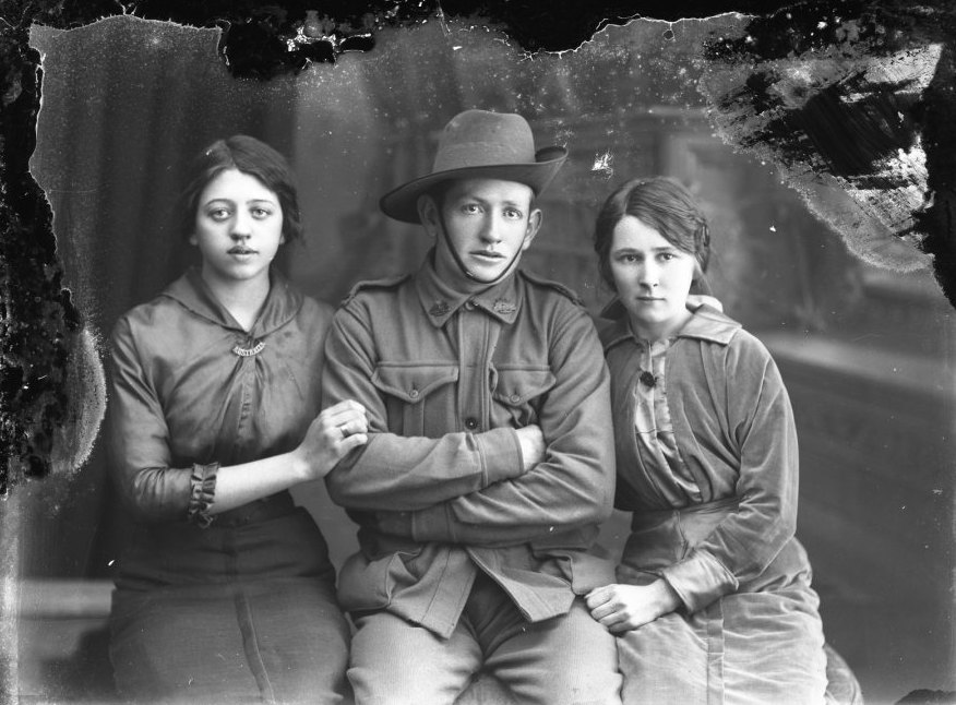 A water-destroyed family photograph